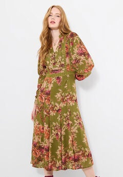Autumn Peasant Maxi Dress