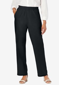 Plus Size Black Linen Pants