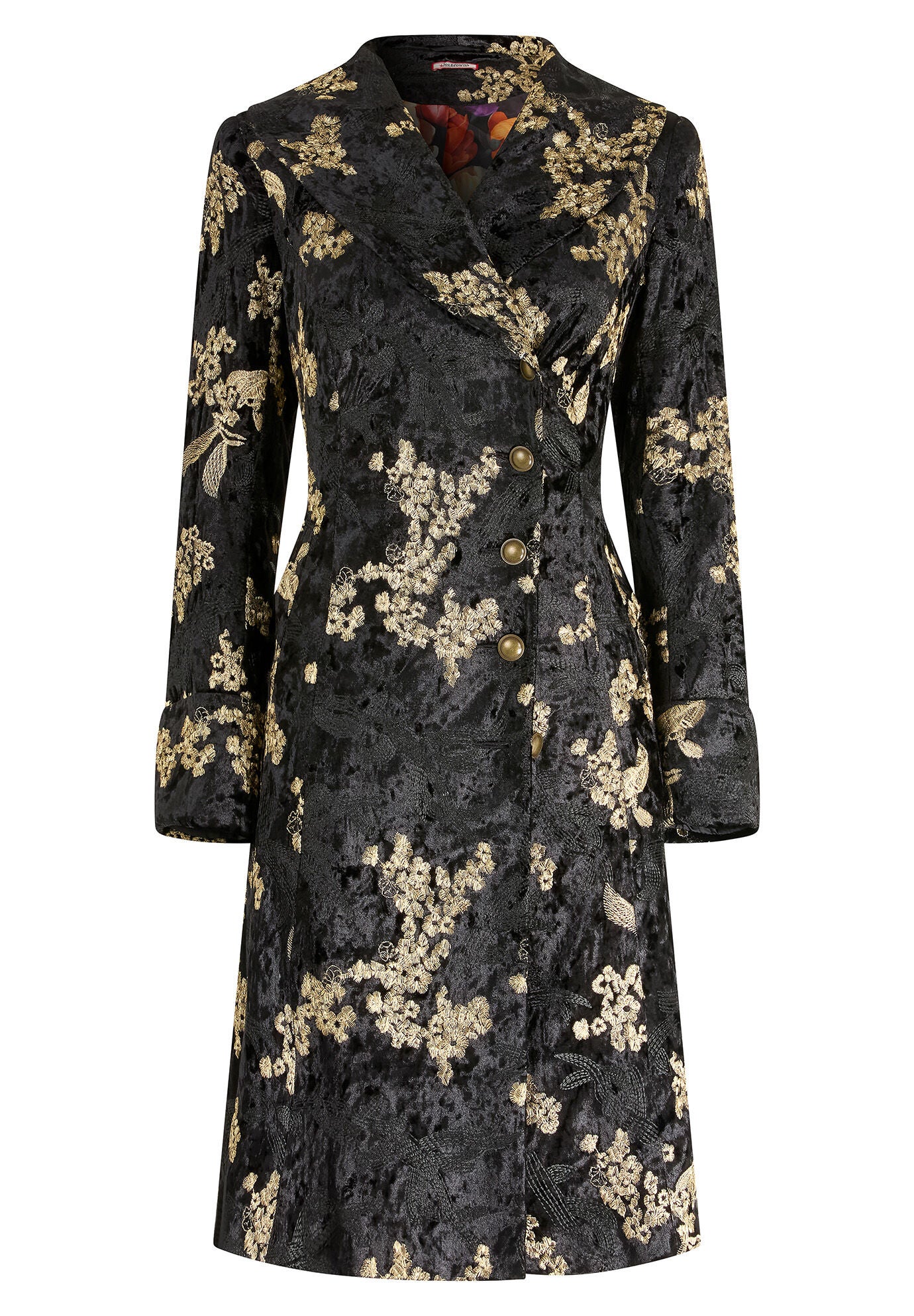 Gold Brocade Coat, GOLDEN FLOWERS, alternate image number 4