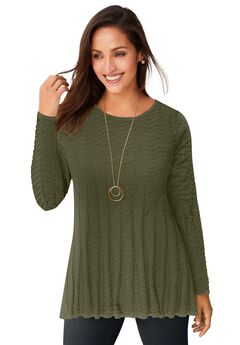 Chevron Fit & Flare Sweater