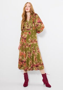 Autumn Peasant Maxi Dress