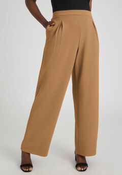 Stretch Knit Crepe Wide Leg Pant