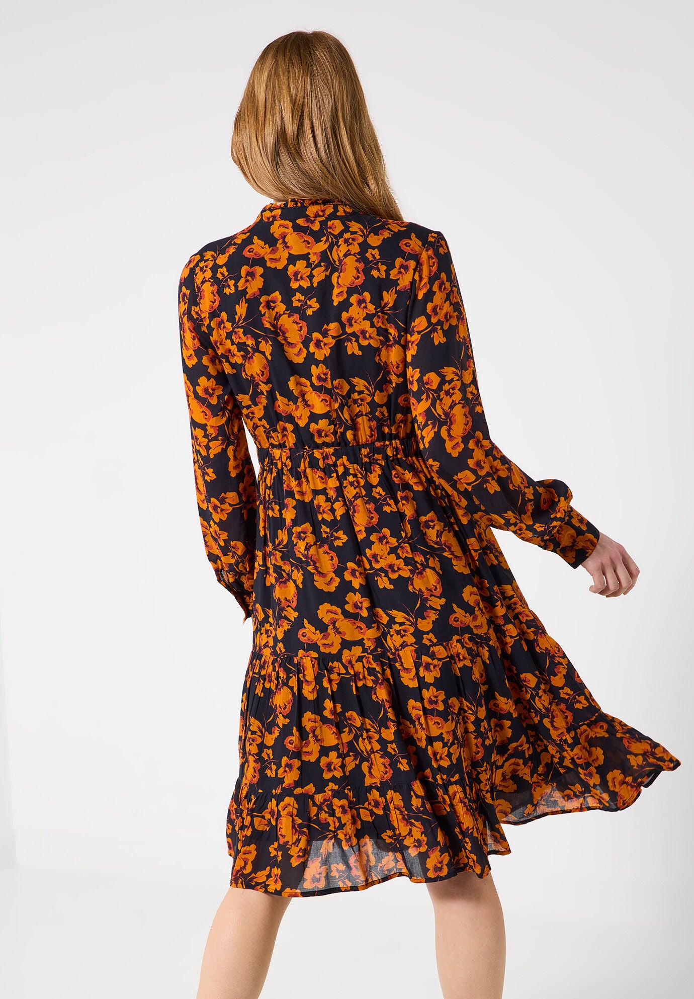 Georgette Peasant Dress, MARIGOLD PETALS, alternate image number 2