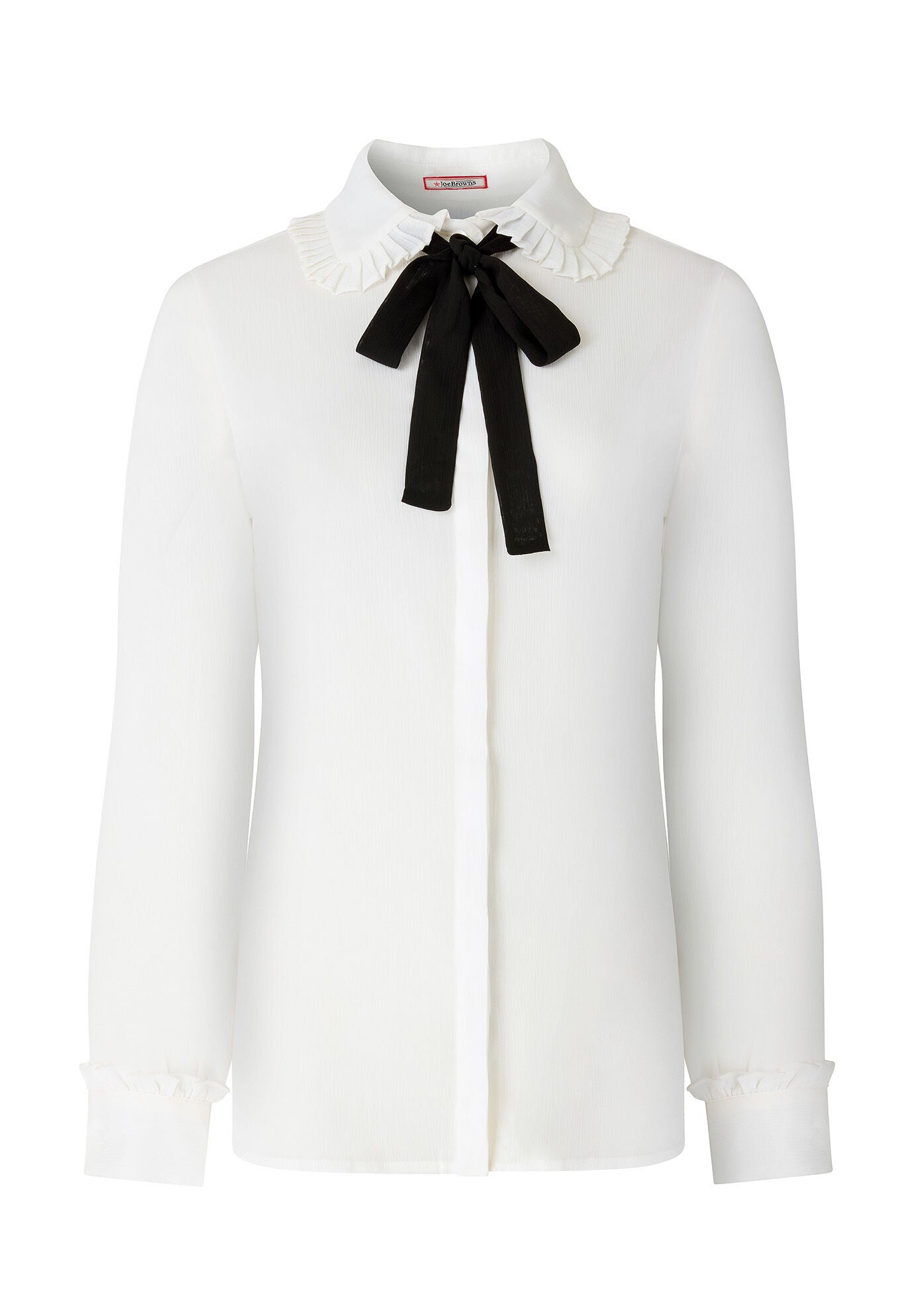Tie Neck Blouse, WHITE, alternate image number 4