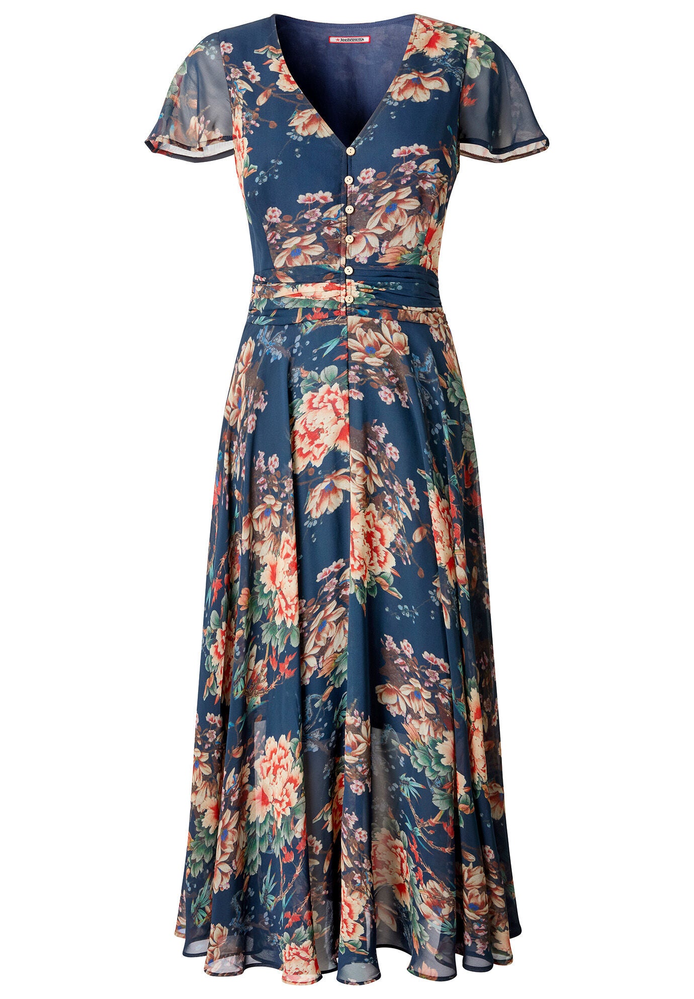 Flutter Sleeve Flyaway Maxi Dress, PRETTY PETALS, alternate image number 4