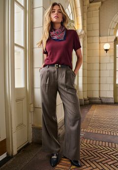 Wide Leg Pleated Trouser