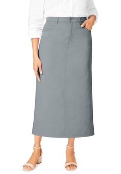 Classic Cotton Denim Midi Skirt