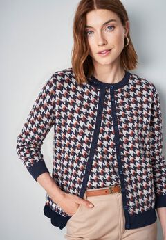 Fine Gauge Button-Front Cardigan