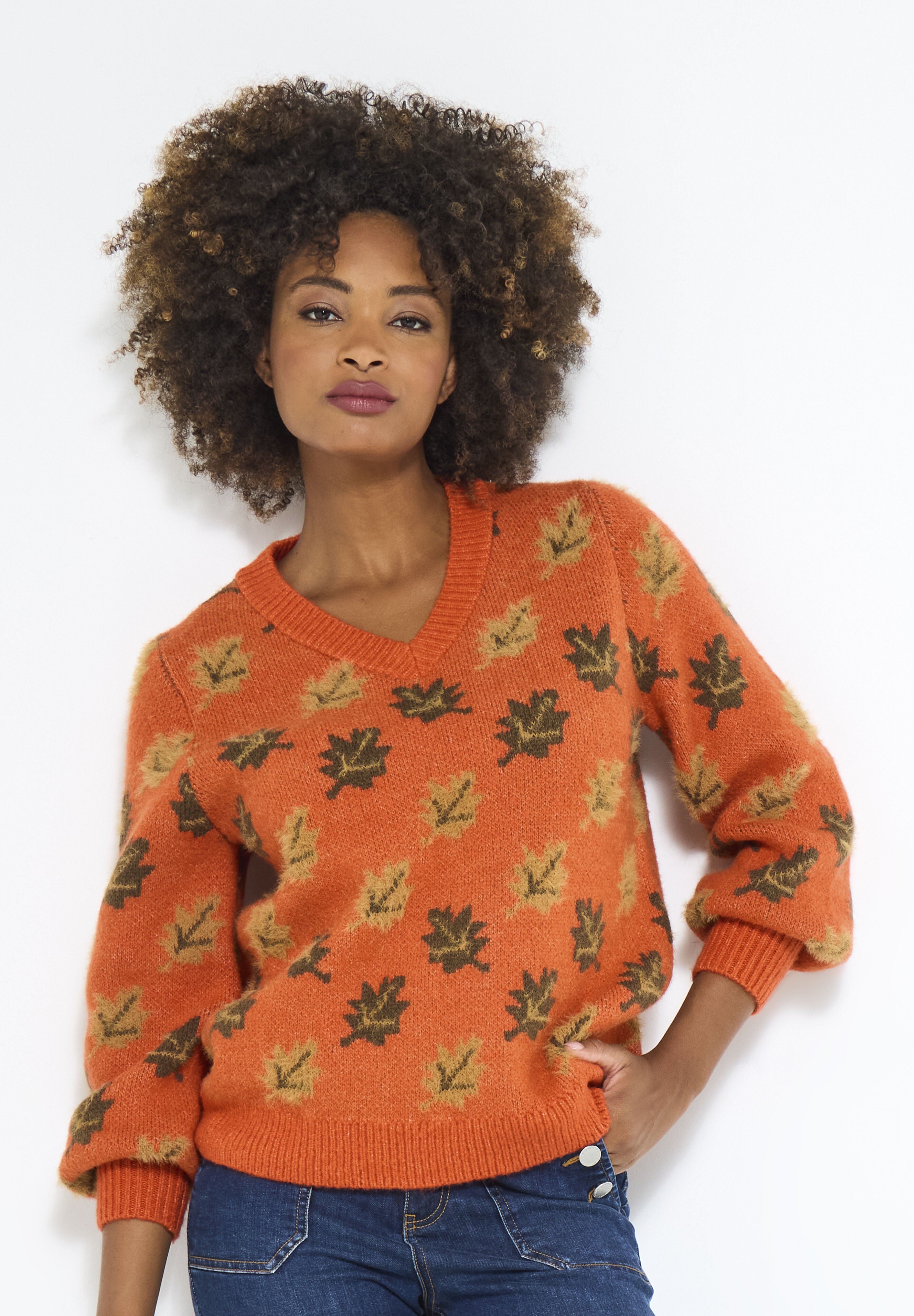 Comfy Leafy Pullover, FALLING LEAF PRINT, hi-res image number 0