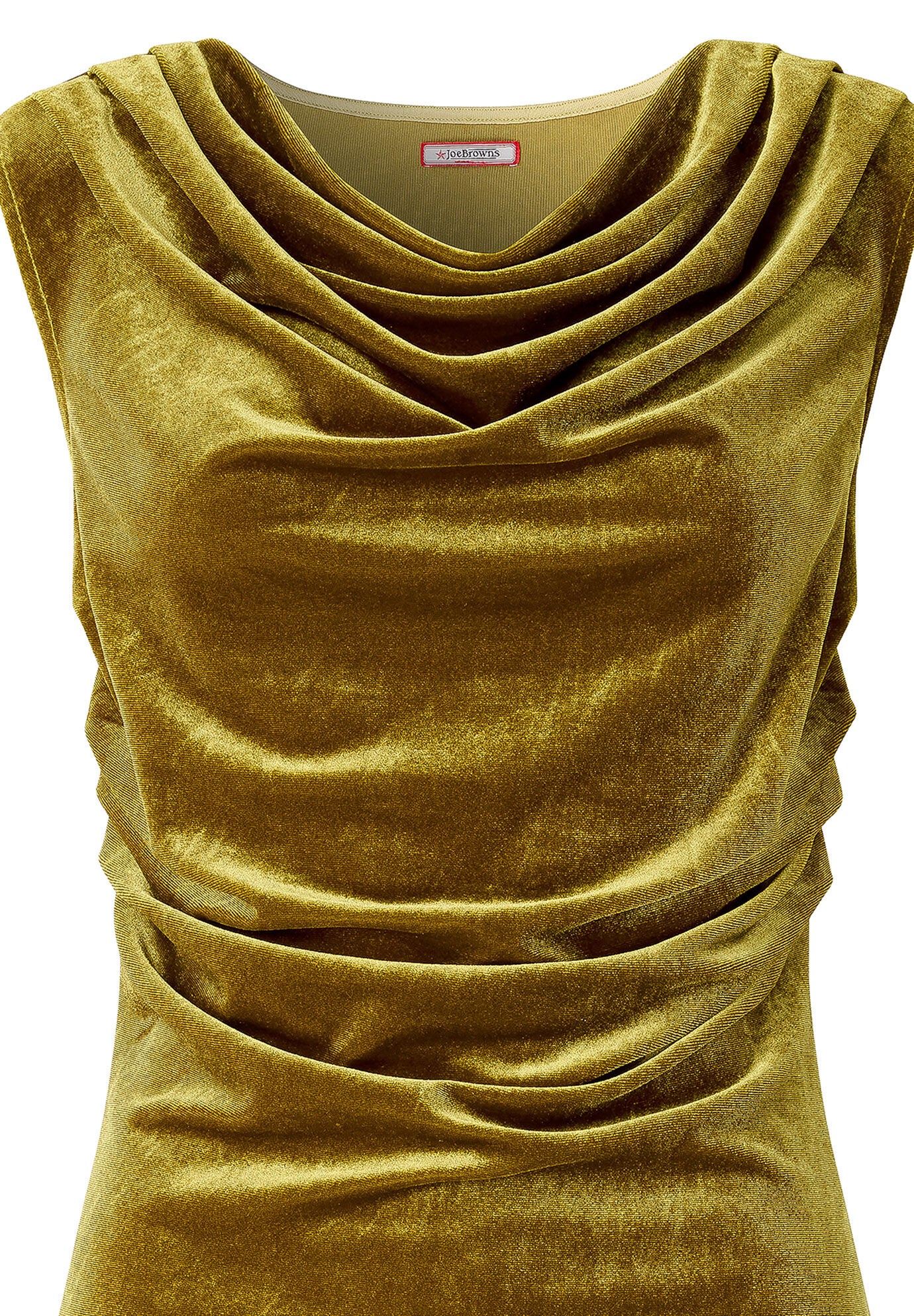 Velvet Cowlneck Top, CHARTREUSE, alternate image number 3