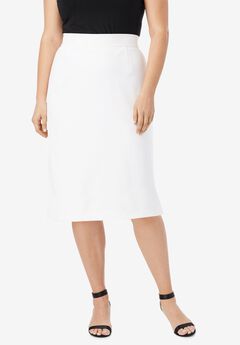 Plus Size White Denim Skirts