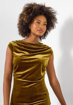 Velvet Cowlneck Top