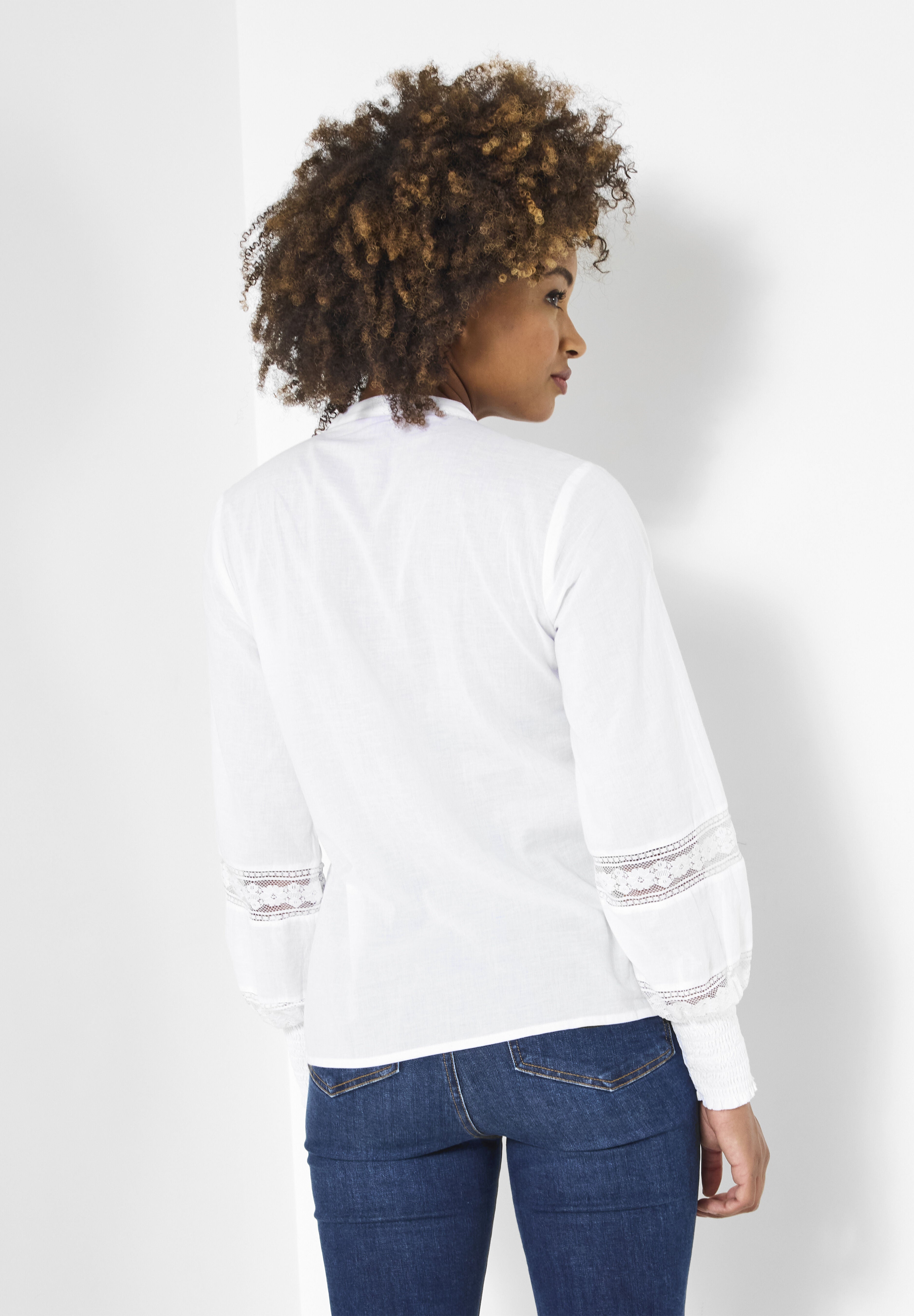Boho Pintuck Blouse, WHITE, alternate image number 2