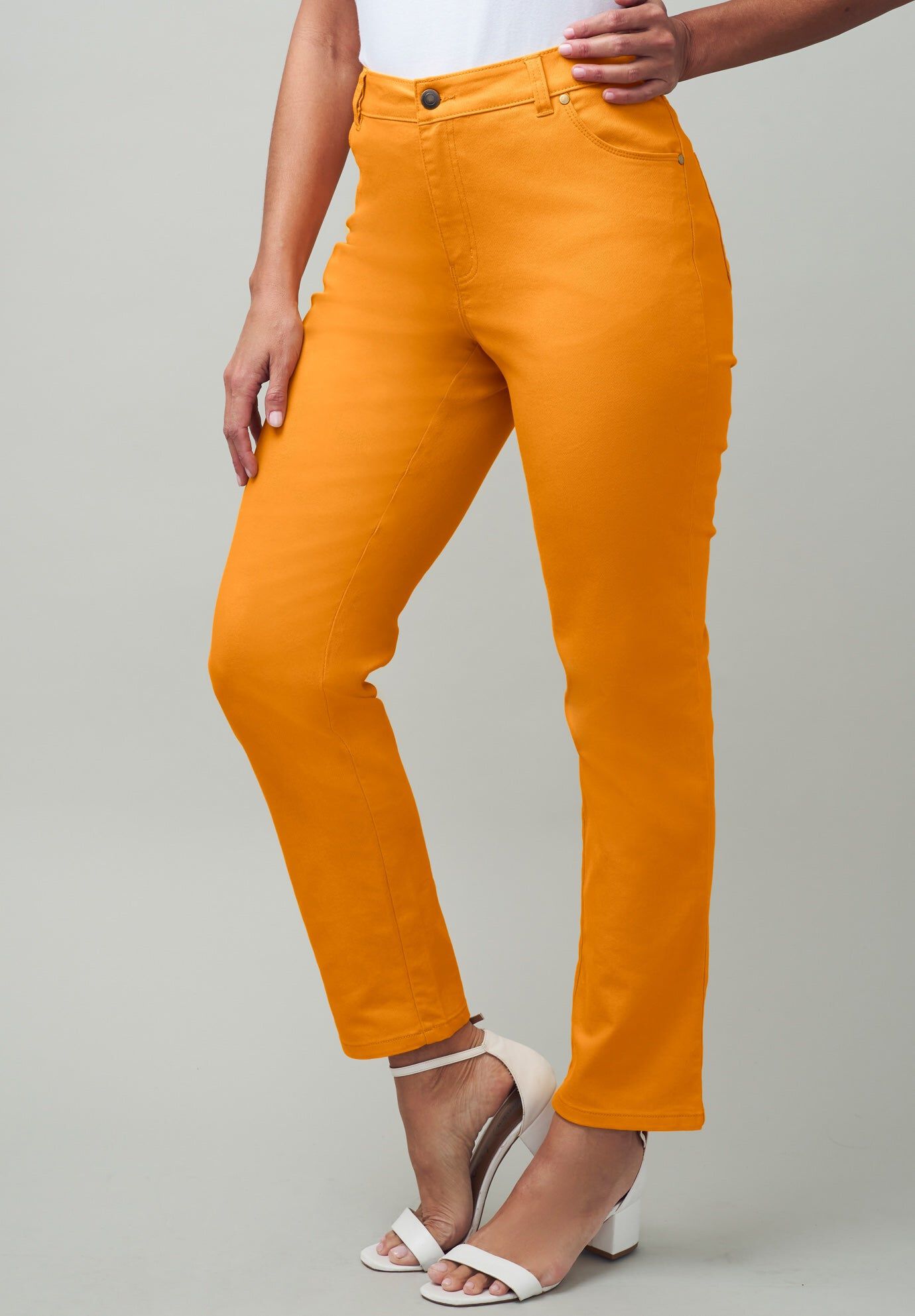 True Fit Stretch Denim Straight Leg Jean, RICH GOLD, hi-res image number 0