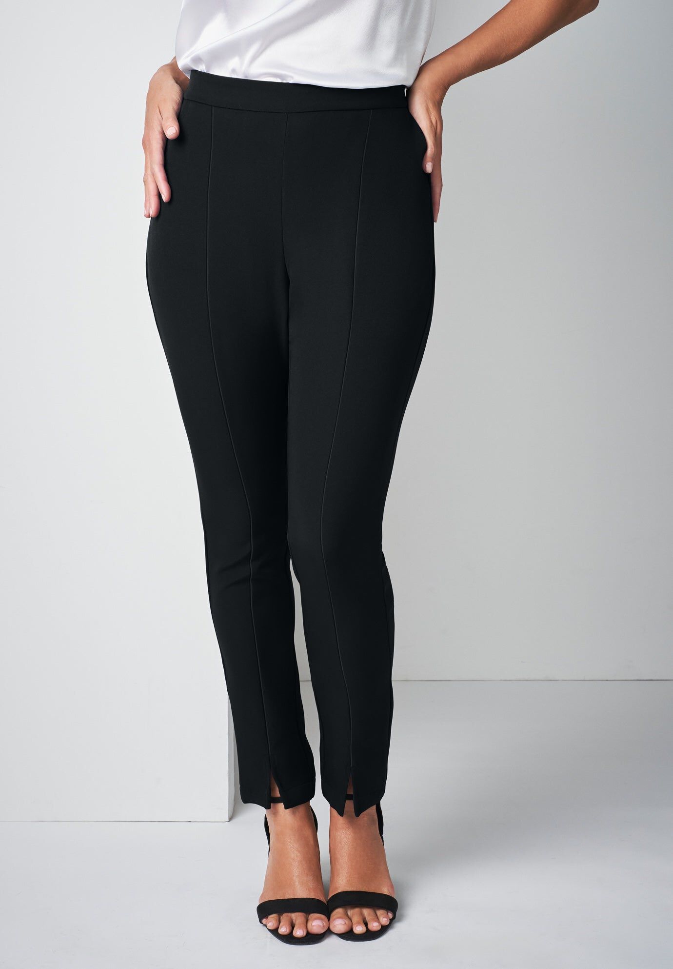 Bi-Stretch Slit Front Ankle Pant