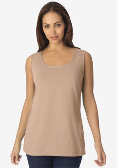 Stretch Cotton Horseshoe Neck Tank