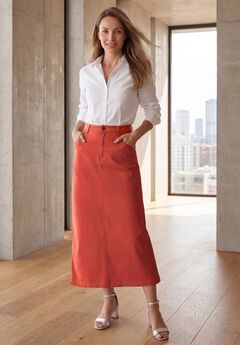 Stylish Plus Size Denim Skirt