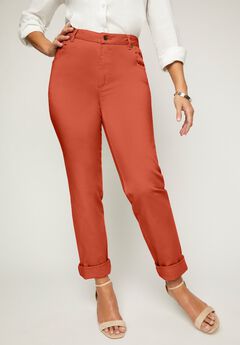 Plus Size Red High Waisted Pants
