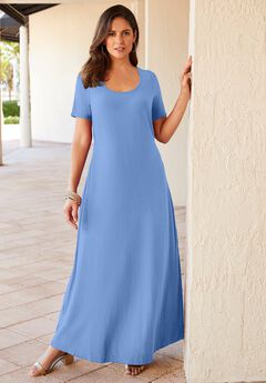 Stretch Cotton T-Shirt Maxi Dress