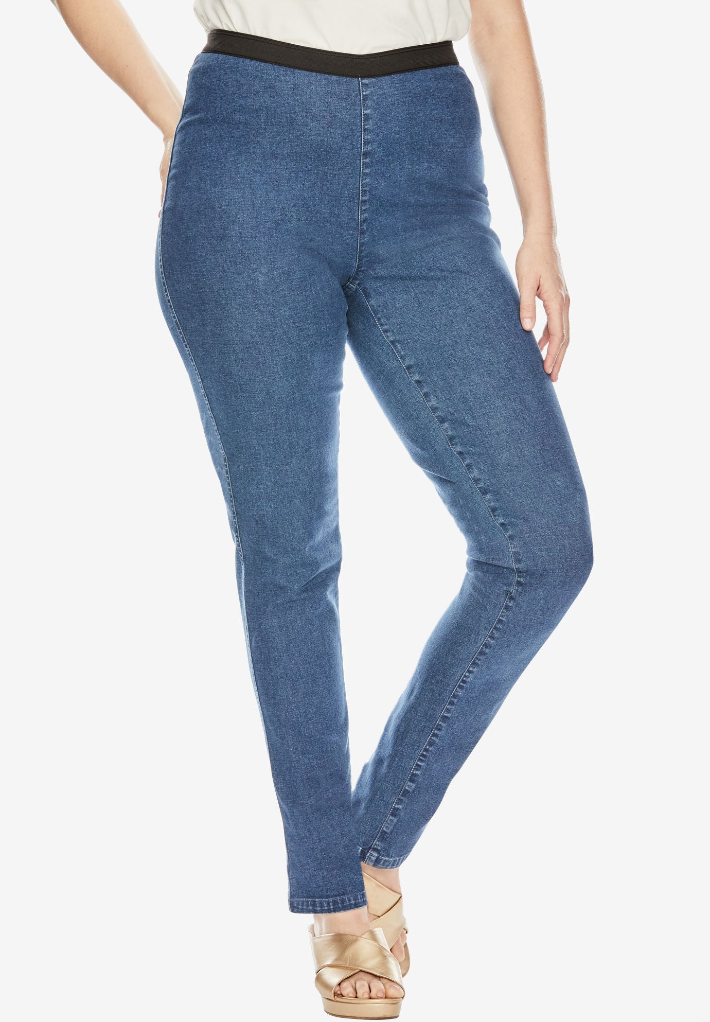 Stretch Denim Straight-Leg Jegging