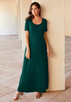 Stretch Cotton T-Shirt Maxi Dress