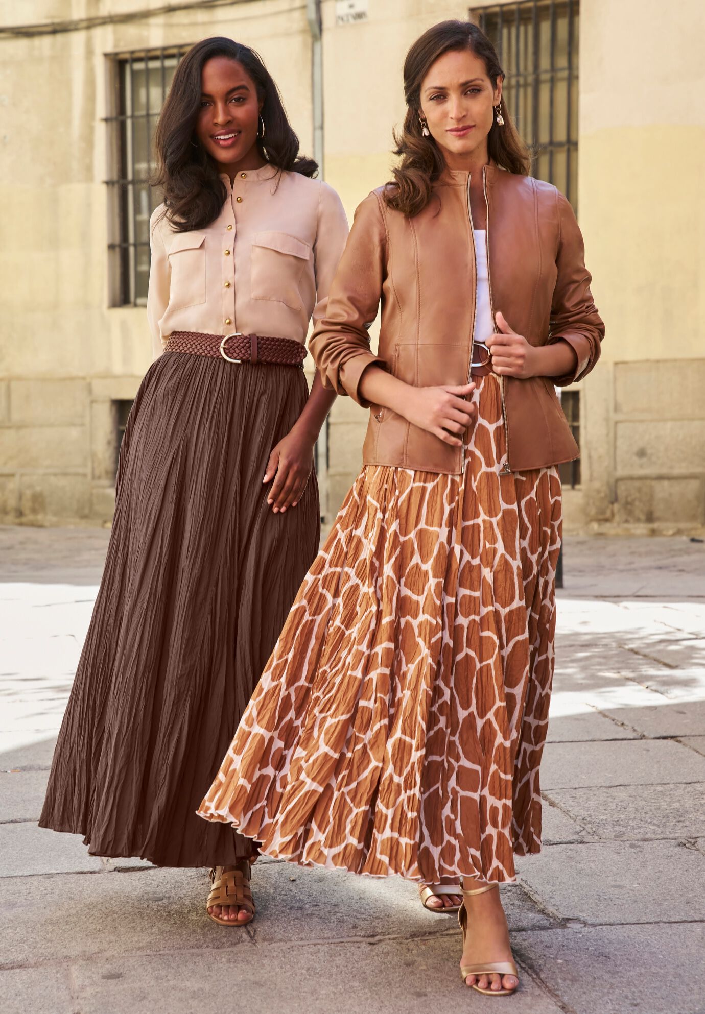 Flowing Crinkled Maxi Skirt, , alternate image number 4