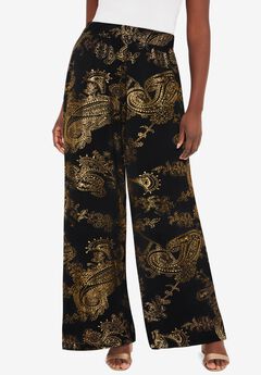 Stretch Knit Wide Leg Pant