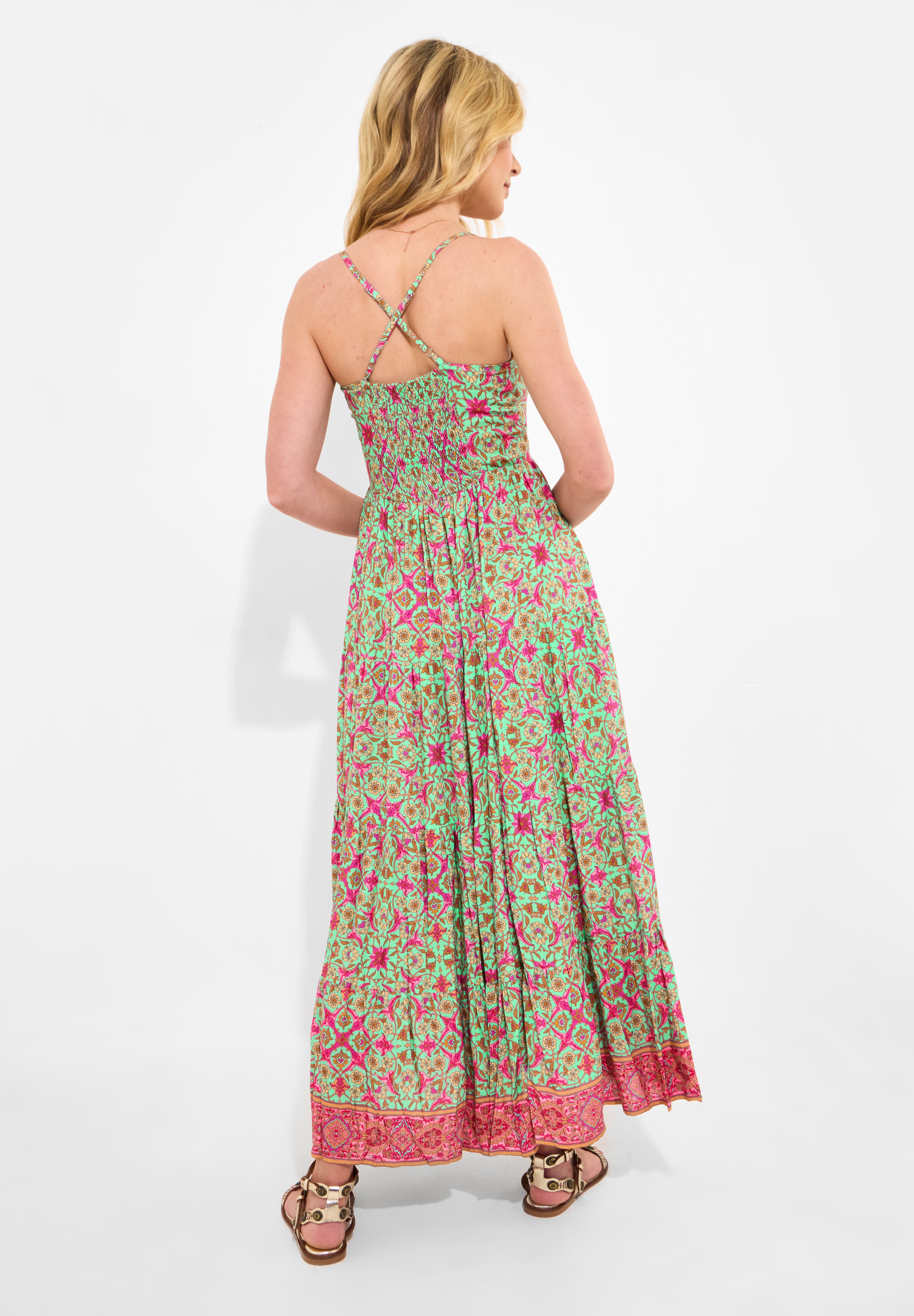 Abstract Sleeveless Maxi Dress, KALEDOSCOP GEO MEDALLION, alternate image number 2