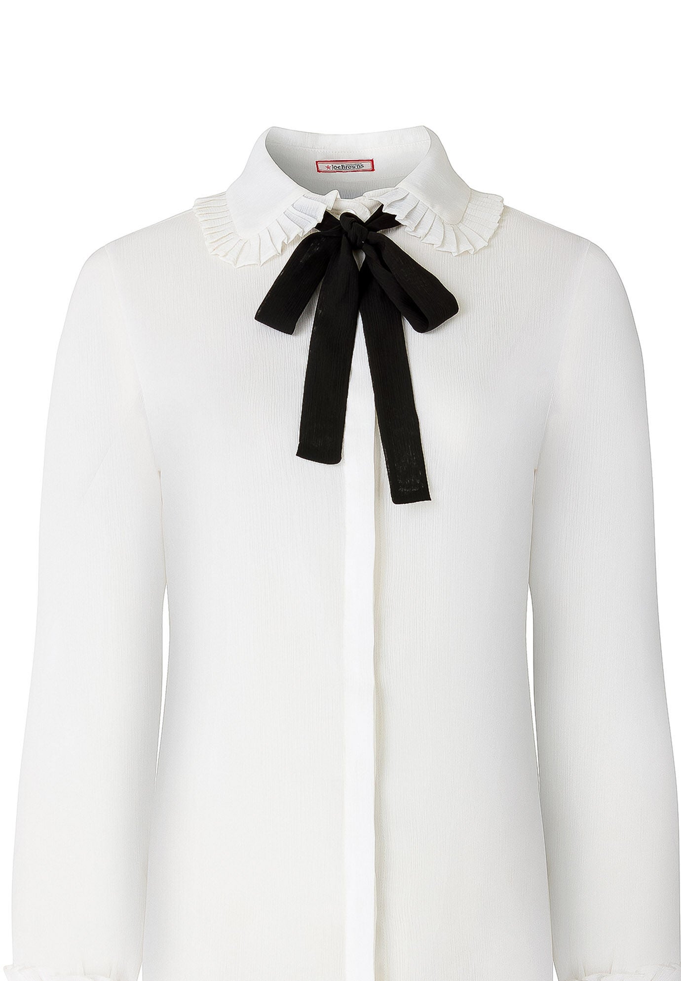 Tie Neck Blouse, WHITE, alternate image number 4