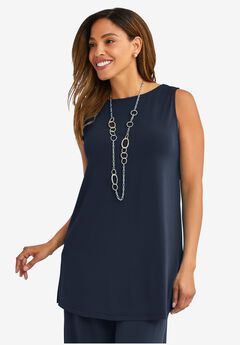 Plus Size Navy Blue Top For Women