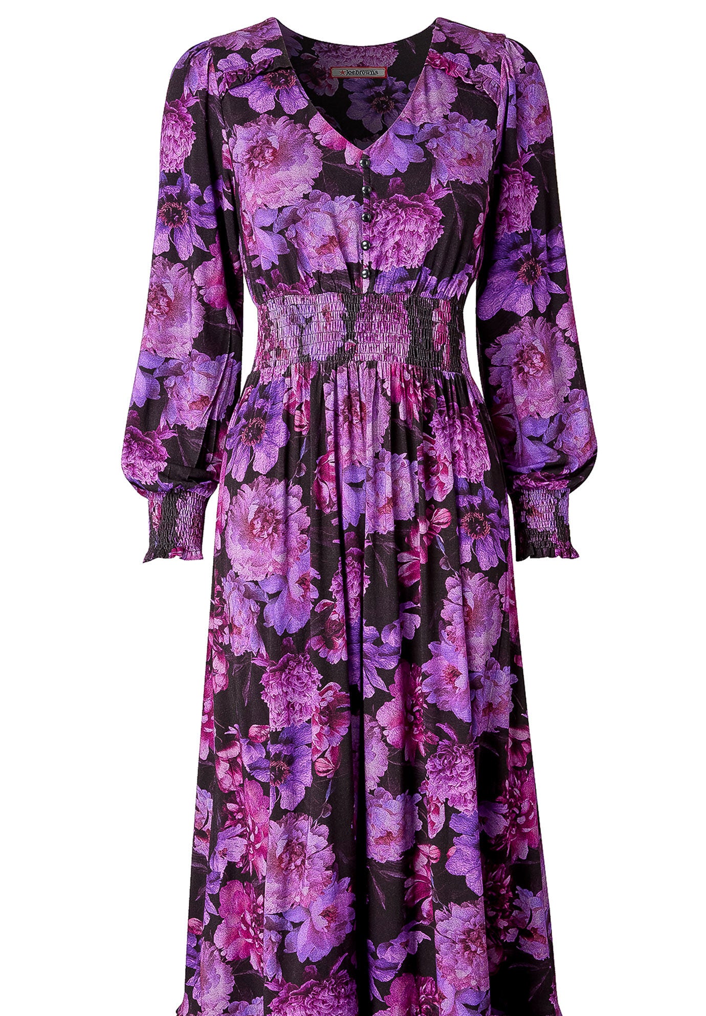 Stretch Knit Peasant Maxi Dress, PURPLE BLOSSOM, alternate image number 4