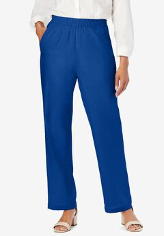 Lightweight Linen-Blend Straight-Leg Pants
