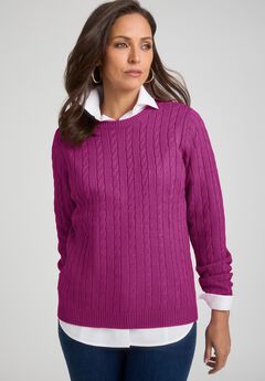 Cable Crewneck Sweater