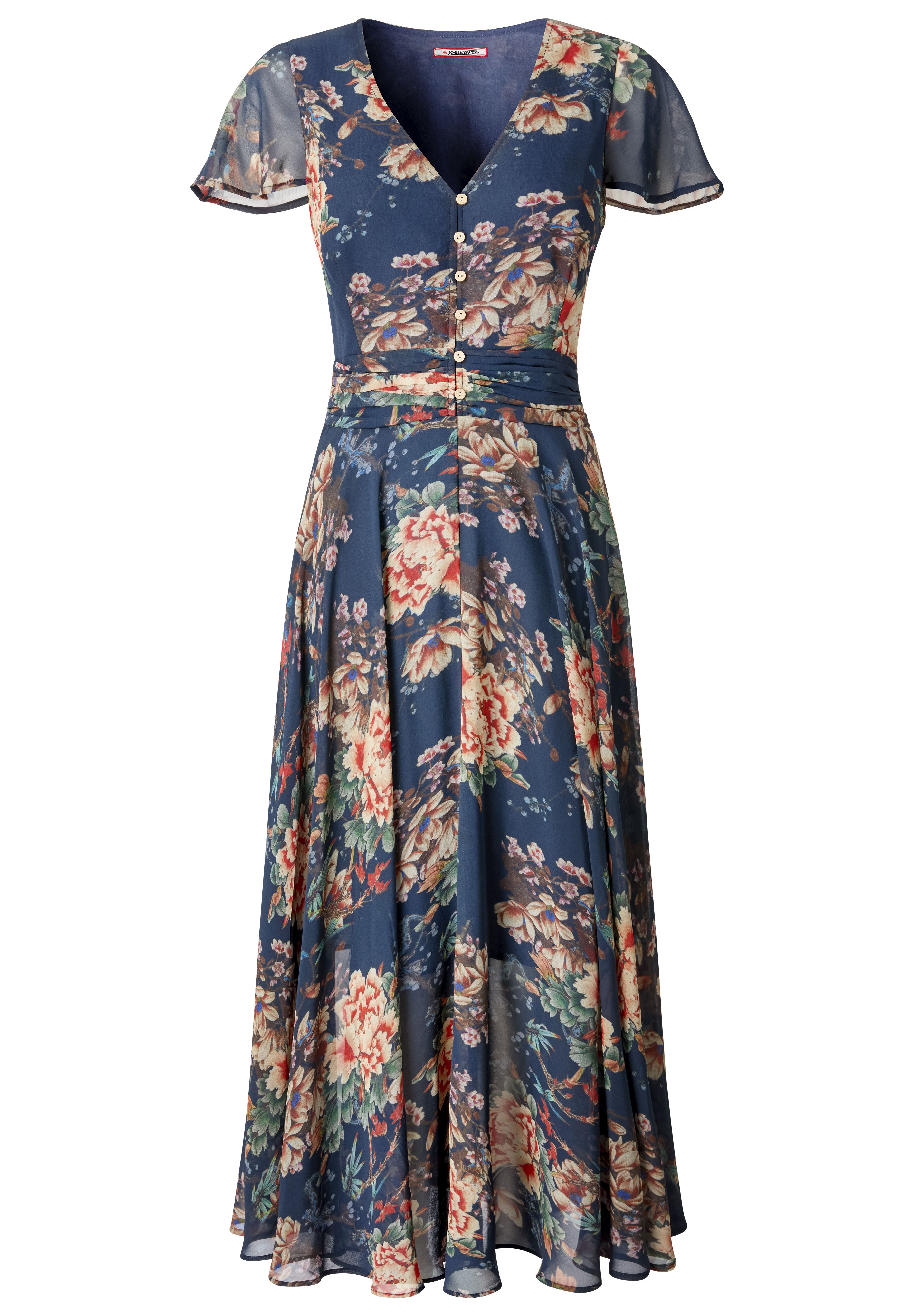 Flutter Sleeve Flyaway Maxi Dress, PRETTY PETALS, alternate image number 4