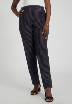 Stretch Knit Crepe Straight Leg Pants