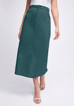 Classic Cotton Denim Midi Skirt