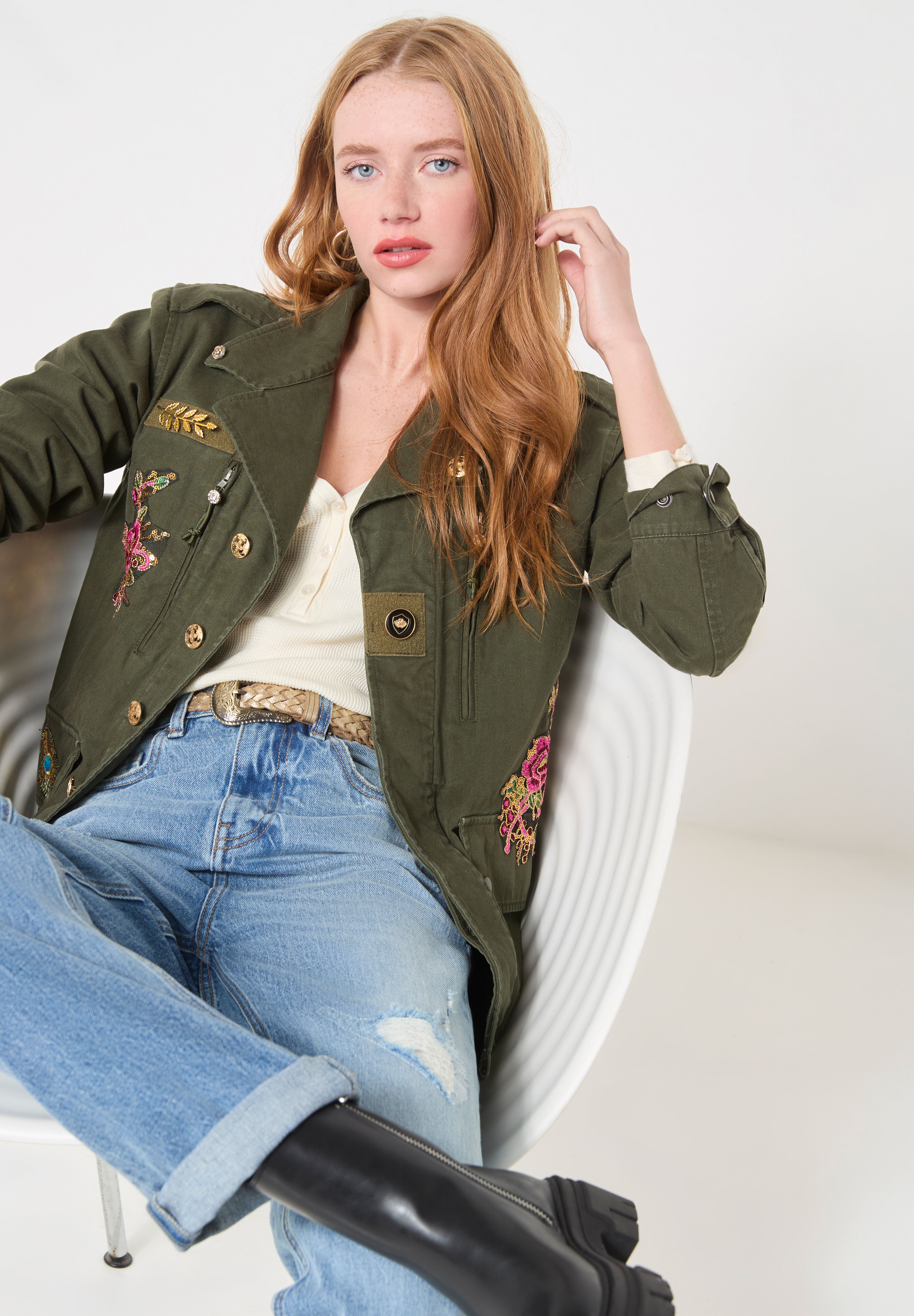 Military Cargo Jacket, ARMY GREEN, alternate image number 5