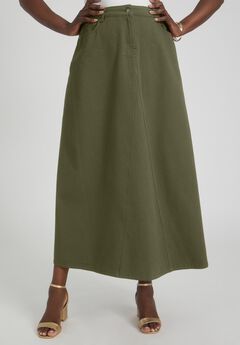 Denim Inset Maxi Skirt