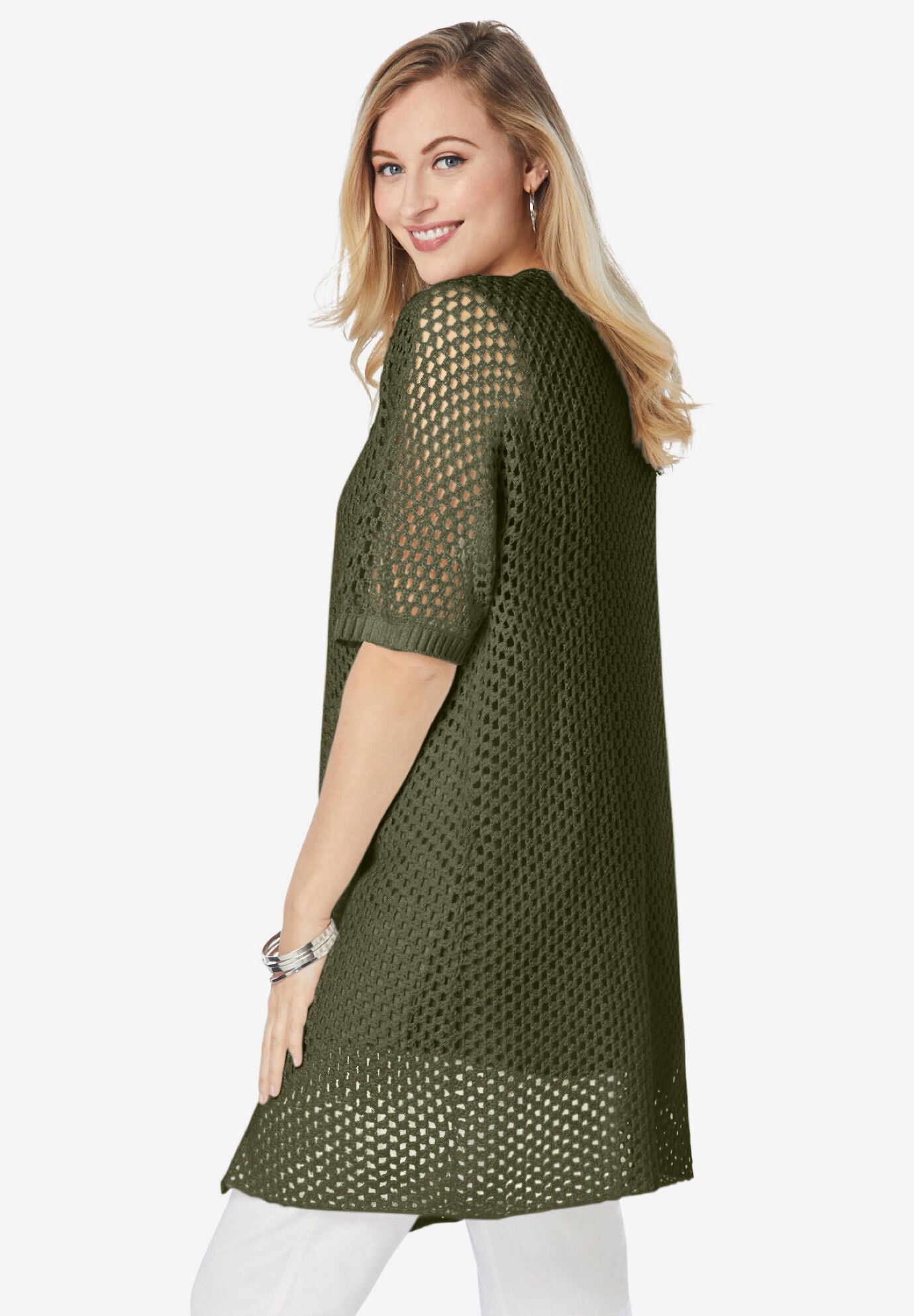 Crochet Long Cardigan, , on-hover image number 1