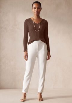 Plus Size Ribbed V Neck Sweaters