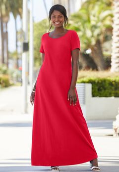 Stretch Cotton T-Shirt Maxi Dress