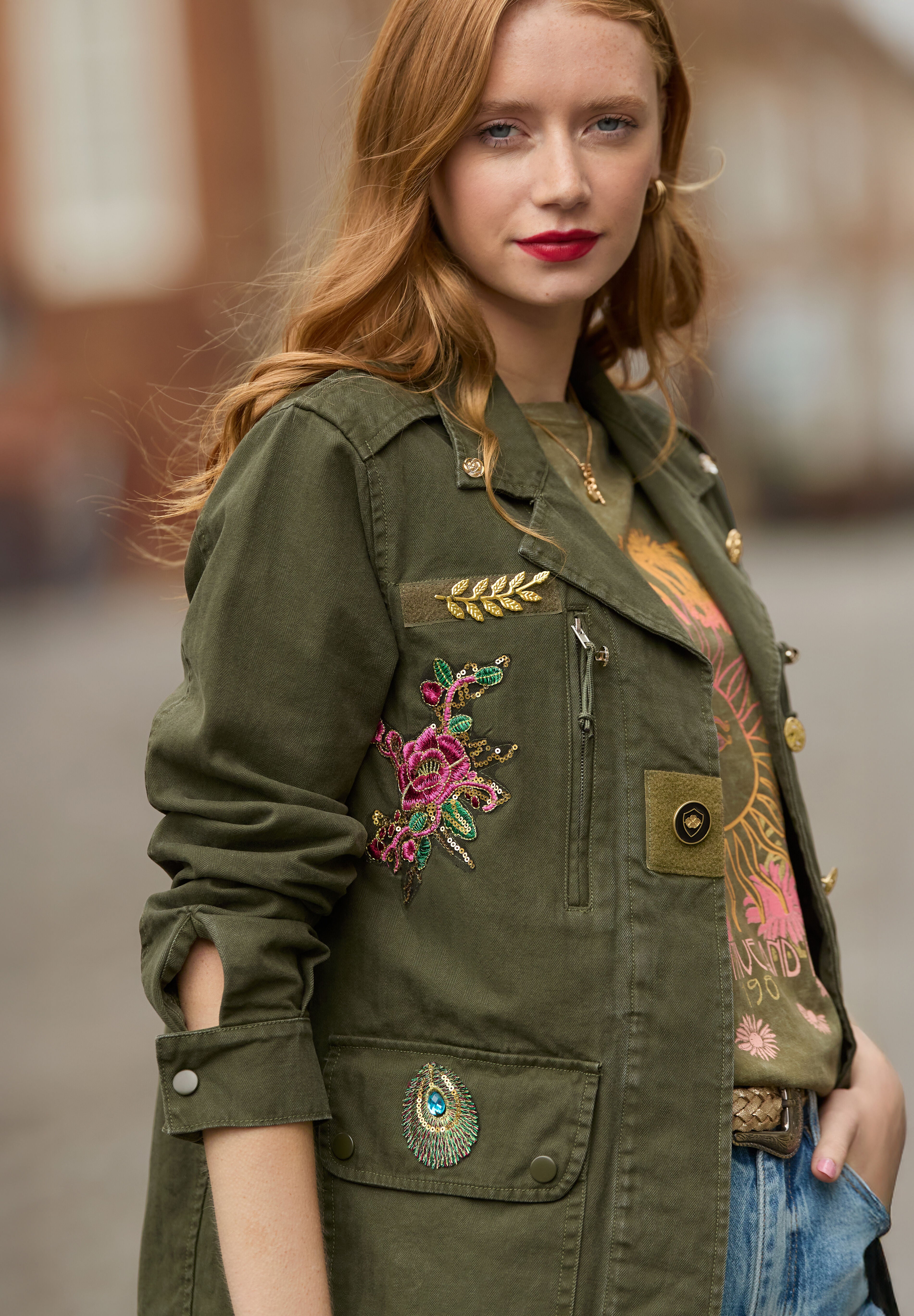 Military Cargo Jacket, ARMY GREEN, hi-res image number 0
