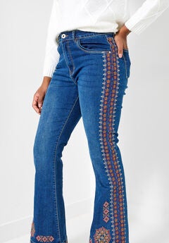 Embroidered Flare Jeans