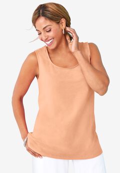 Stretch Cotton Horseshoe Neck Tank