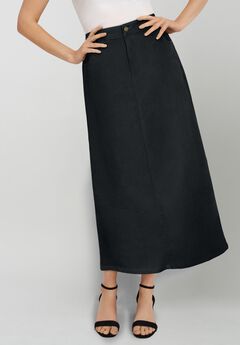 True Fit Stretch Denim Midi Skirt