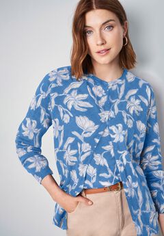 Fine Gauge Button-Front Cardigan