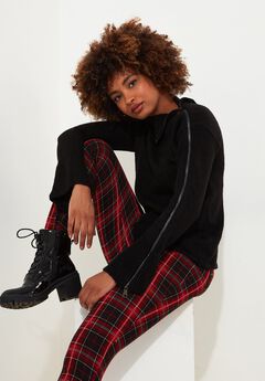 Asymmetrical Zip Neck Pullover Sweater