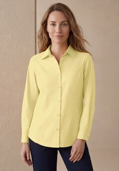 Stretch Cotton Poplin Button Down Shirt