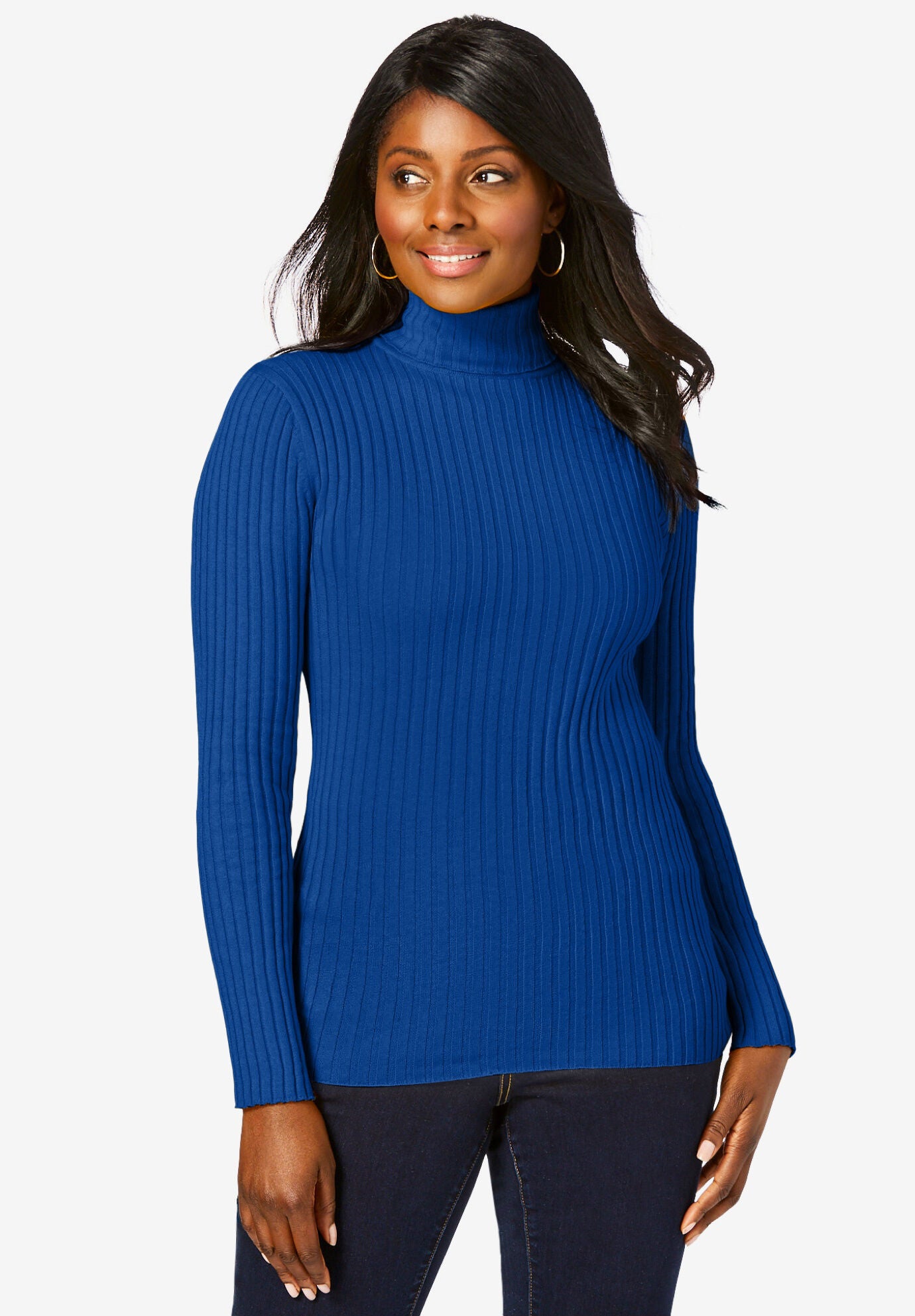 Ribbed Cotton Turtleneck Sweater﻿