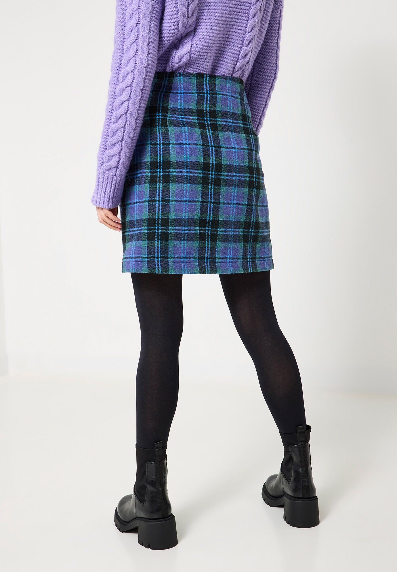 Mini Plaid Skirt, ELECTRIC MEGA PLAID, on-hover image number 1